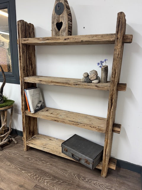 RUSTIC LARGE SALVAGED WOOD SHELF UNIT