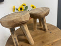 Rustic Milking Stool Plant Stand | Vintage Antique-Style Wooden Display Stool